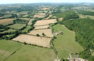 Aerial shot of rural Worcestershire